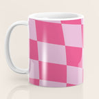 Hot Pink Wavy Checkered Pattern Coffee Mug Gallery Image 3