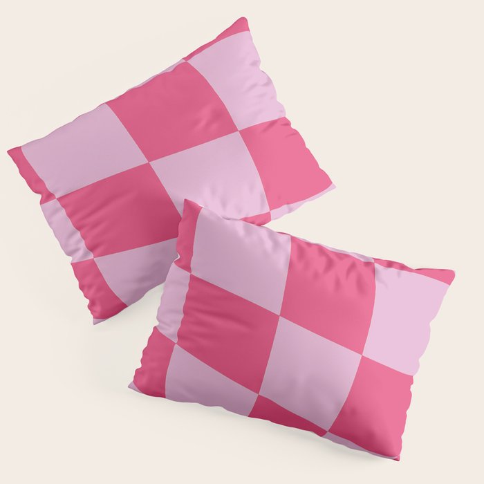 Hot Pink Wavy Checkered Pattern Pillow Sham Gallery Image 3