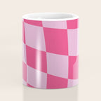Hot Pink Wavy Checkered Pattern Coffee Mug Gallery Image 4