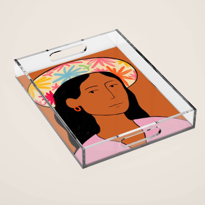 GIRL IN A HAT Acrylic Tray Gallery Image 1