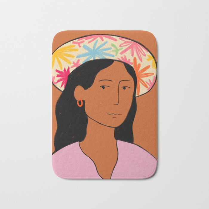 GIRL IN A HAT Bath Mat Gallery Image 1