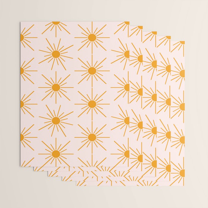 Sun Pattern On Pink Background Wrapping Paper Gallery Image 3
