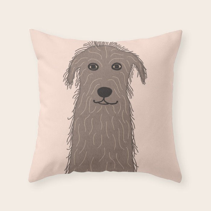 Wolfhound dog drawing Throw Pillow Gallery Image 6
