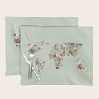 Vintage Botanical World Green Placemat Gallery Image 1