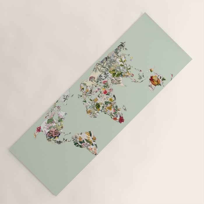 Vintage Botanical World Green Yoga Mat Gallery Image 1