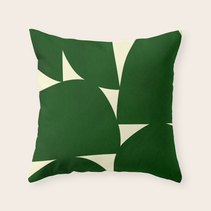 Abstract D03-green Throw Pillow Gallery Image 1
