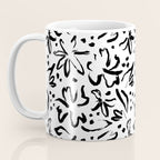 Black abstract flower art pattern Coffee Mug Gallery Image 3