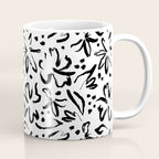 Black abstract flower art pattern Coffee Mug Gallery Image 1