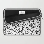 Black abstract flower art pattern Laptop Sleeve Gallery Image 2