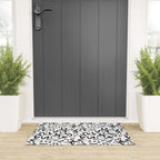 Black abstract flower art pattern Welcome Mat Gallery Image 3