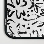 Black abstract flower art pattern Laptop Sleeve Gallery Image 3