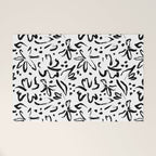 Black abstract flower art pattern Welcome Mat Gallery Image 1