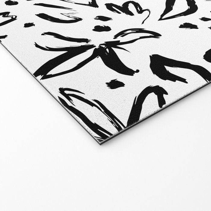 Black abstract flower art pattern Welcome Mat Gallery Image 2