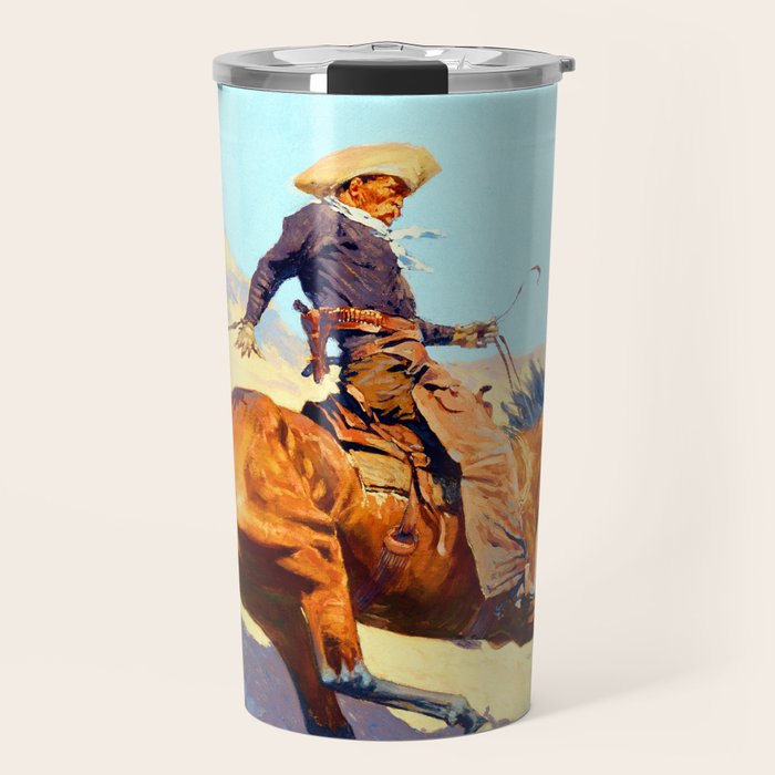 Frederic Remington The Cowboy Travel Mug Gallery Image 1