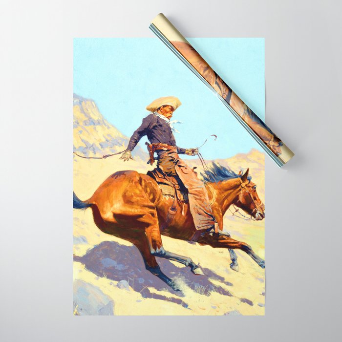 Frederic Remington The Cowboy Wrapping Paper Gallery Image 1