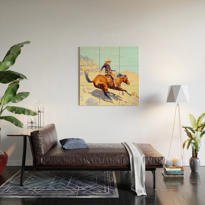 Frederic Remington The Cowboy Wood Wall Art Gallery Image 2