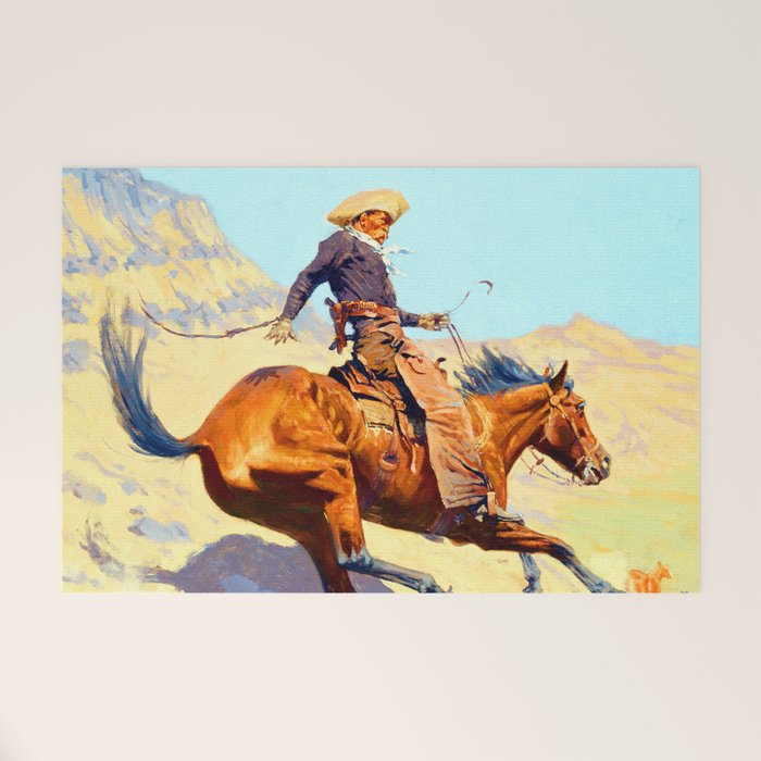 Frederic Remington The Cowboy Welcome Mat Gallery Image 1