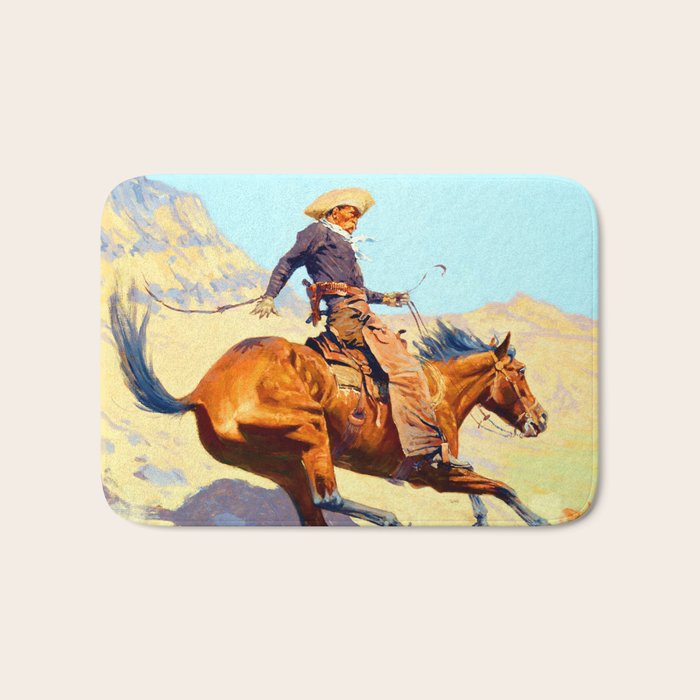 Frederic Remington The Cowboy Bath Mat Gallery Image 1
