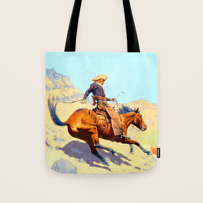 Frederic Remington The Cowboy Tote Bag Gallery Image 1