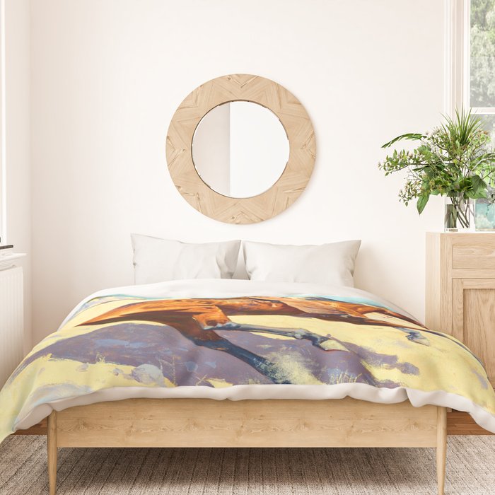 Frederic Remington The Cowboy Duvet Cover Gallery Image 3