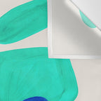 Mid Century Modern Abstract Minimalist Fun Colorful Shapes Marine Green Retro Vintage Fun Shapes Wall Tapestry Gallery Image 3