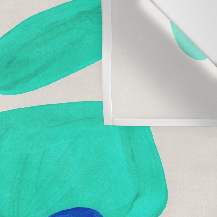 Mid Century Modern Abstract Minimalist Fun Colorful Shapes Marine Green Retro Vintage Fun Shapes Wall Tapestry Gallery Image 3