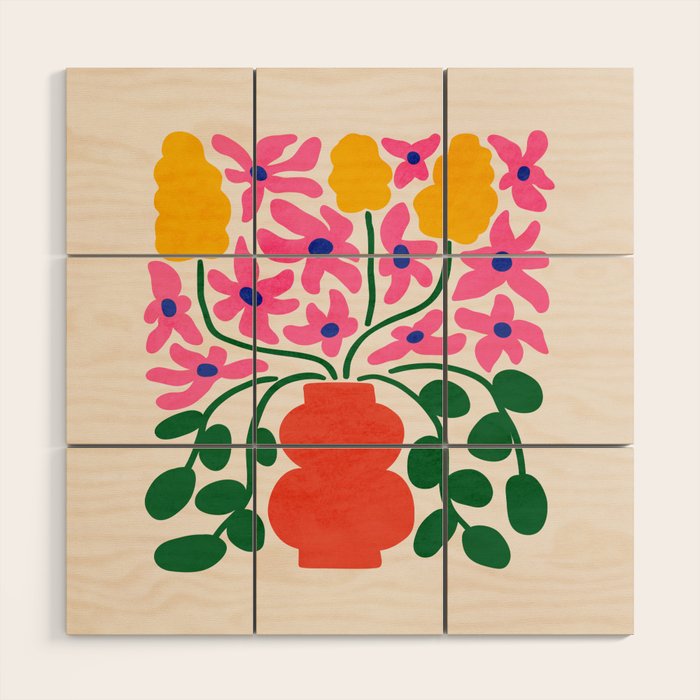 FOLIAGE 004: Lily & Orchid | Flower Market Wood Wall Art Gallery Image 1