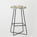 Strawberries - pink and green on alabaster Stool Gallery Image 1