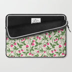 Strawberries - pink and green on alabaster Laptop Sleeve Gallery Image 2