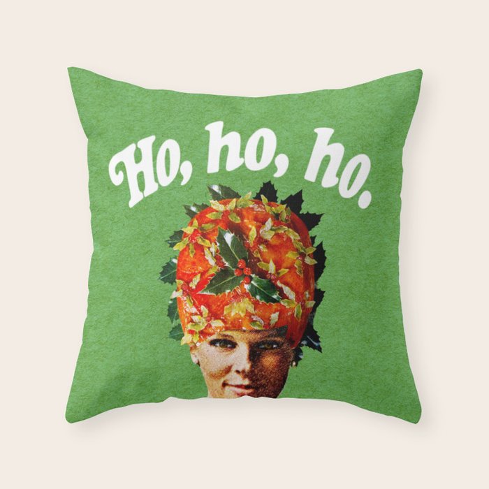 Holly Jolly Ham Head Throw Pillow Gallery Image 6