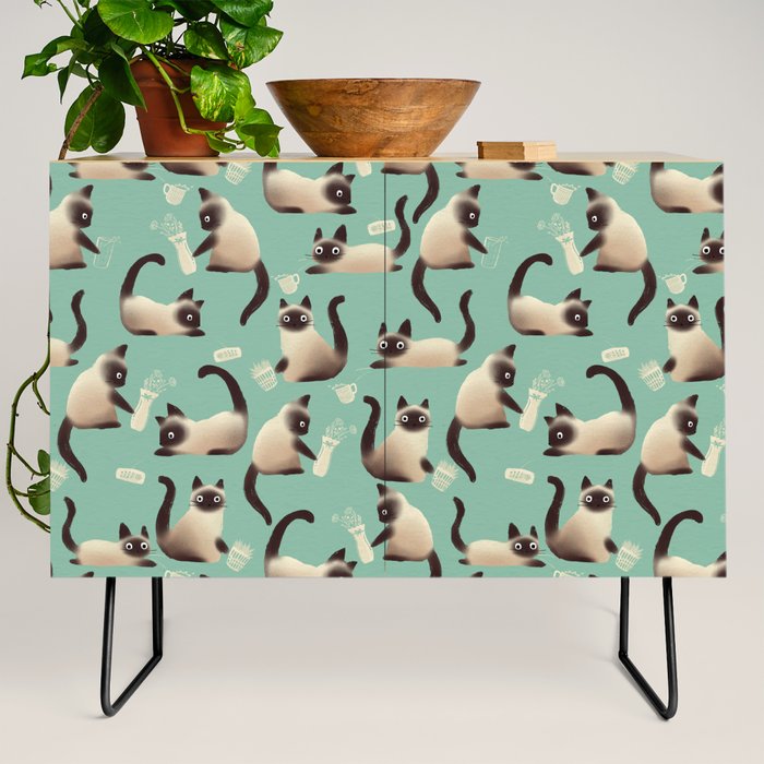 Bad Siamese Cats Knocking Stuff Over Credenza Gallery Image 2
