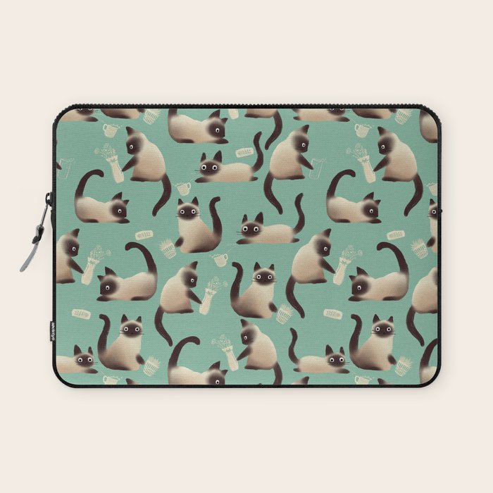 Bad Siamese Cats Knocking Stuff Over Laptop Sleeve Gallery Image 1