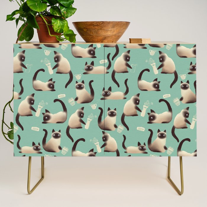 Bad Siamese Cats Knocking Stuff Over Credenza Gallery Image 1