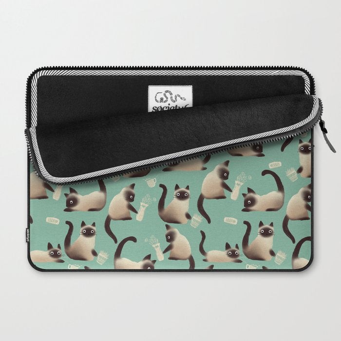 Bad Siamese Cats Knocking Stuff Over Laptop Sleeve Gallery Image 2
