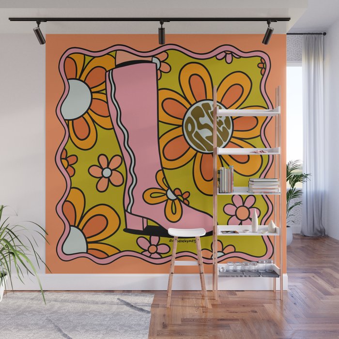 Pisces Groovy Boots Wall Mural Gallery Image 1