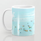 Hot Summer Day | Beachy Watercolor Painting | Ocean Sea Surf Swim | Vacation Travel Staycation Waves Coffee Mug Gallery Image 3