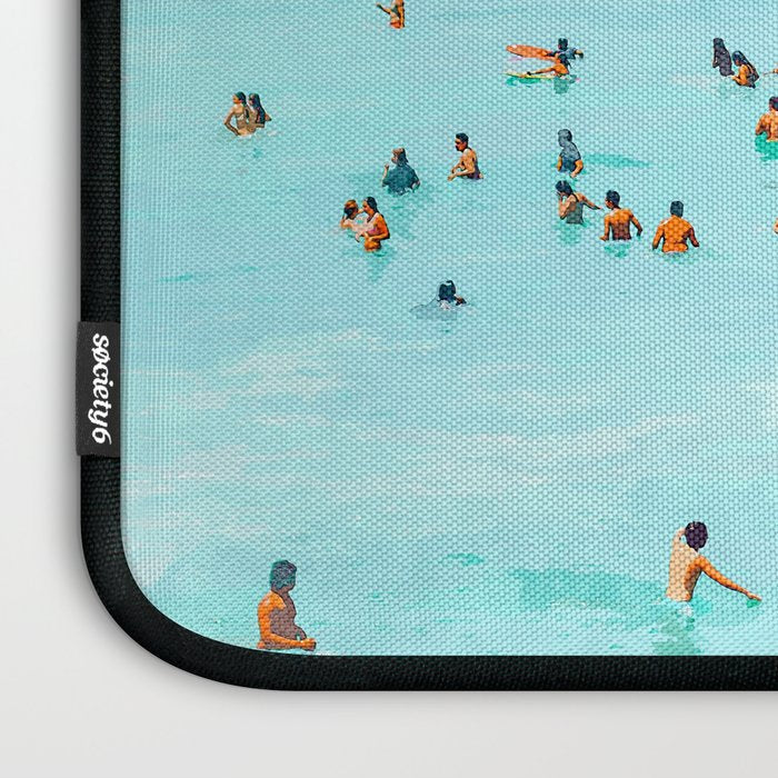 Hot Summer Day | Beachy Watercolor Painting | Ocean Sea Surf Swim | Vacation Travel Staycation Waves Laptop Sleeve Gallery Image 3