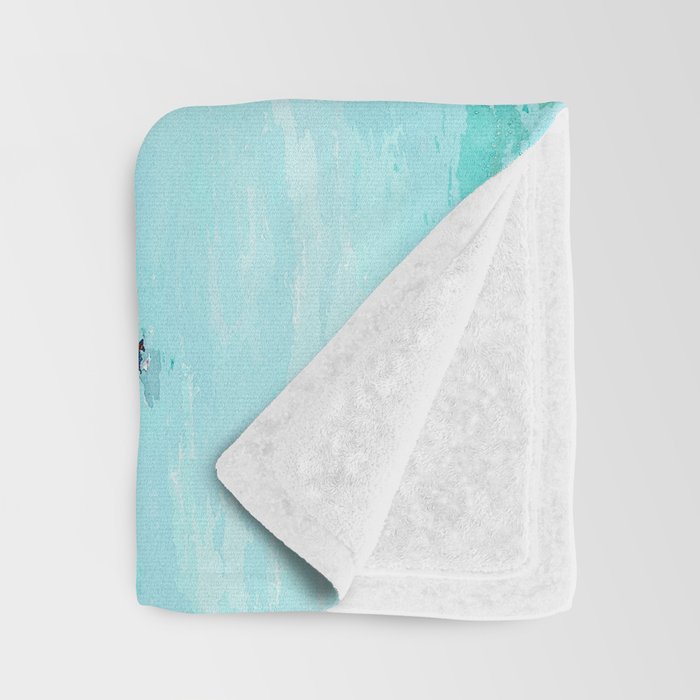 Hot Summer Day | Beachy Watercolor Painting | Ocean Sea Surf Swim | Vacation Travel Staycation Waves Throw Blanket Gallery Image 3