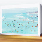 Hot Summer Day | Beachy Watercolor Painting | Ocean Sea Surf Swim | Vacation Travel Staycation Waves Wall Mural Gallery Image 2