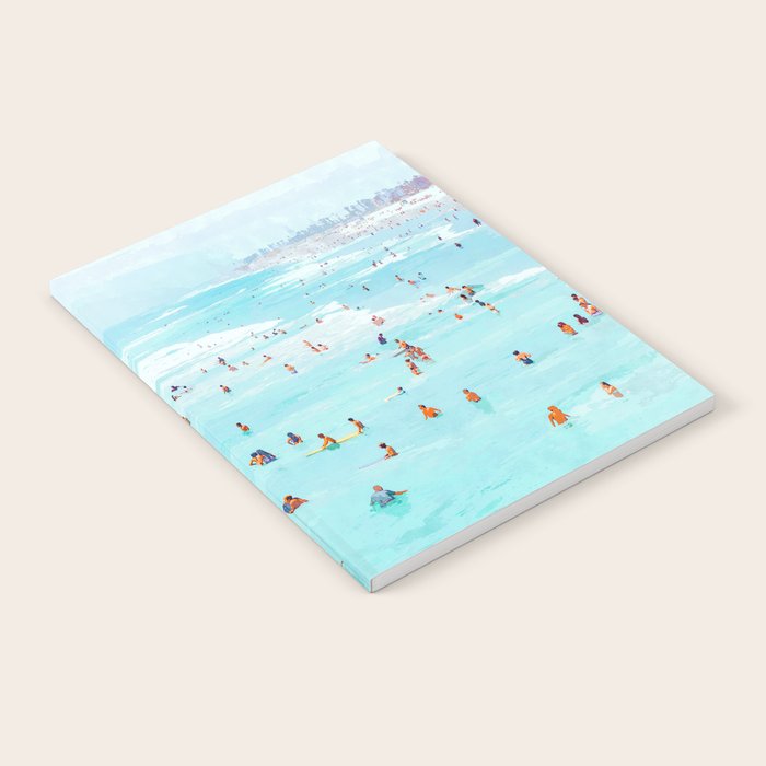 Hot Summer Day | Beachy Watercolor Painting | Ocean Sea Surf Swim | Vacation Travel Staycation Waves Notebook Gallery Image 2