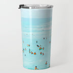 Hot Summer Day | Beachy Watercolor Painting | Ocean Sea Surf Swim | Vacation Travel Staycation Waves Travel Mug Gallery Image 3