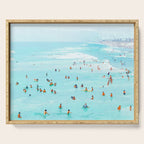 Hot Summer Day | Beachy Watercolor Painting | Ocean Sea Surf Swim | Vacation Travel Staycation Waves Serving Tray Gallery Image 1
