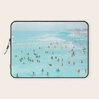 Hot Summer Day | Beachy Watercolor Painting | Ocean Sea Surf Swim | Vacation Travel Staycation Waves Laptop Sleeve Gallery Image 1