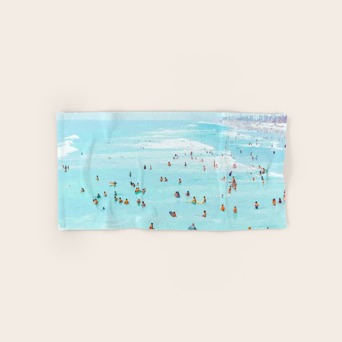 Hot Summer Day | Beachy Watercolor Painting | Ocean Sea Surf Swim | Vacation Travel Staycation Waves Towels Gallery Image 1