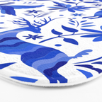 Mexican Otomí Design in Deep Blue by Akbaly Bath Mat Gallery Image 3