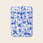 Mexican Otomí Design in Deep Blue by Akbaly Bath Mat Gallery Image 1