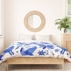 Mexican Otomí Design in Deep Blue by Akbaly Duvet Cover Gallery Image 3