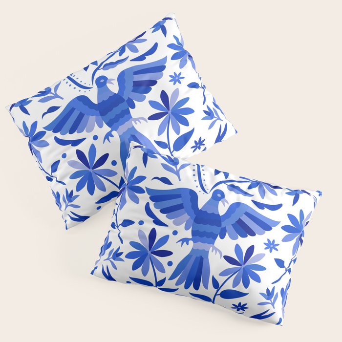 Mexican Otomí Design in Deep Blue by Akbaly Pillow Sham Gallery Image 1