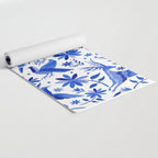 Mexican Otomí Design in Deep Blue by Akbaly Yoga Mat Gallery Image 2