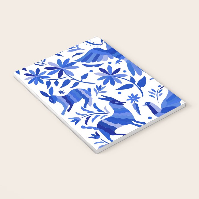 Mexican Otomí Design in Deep Blue by Akbaly Notebook Gallery Image 3